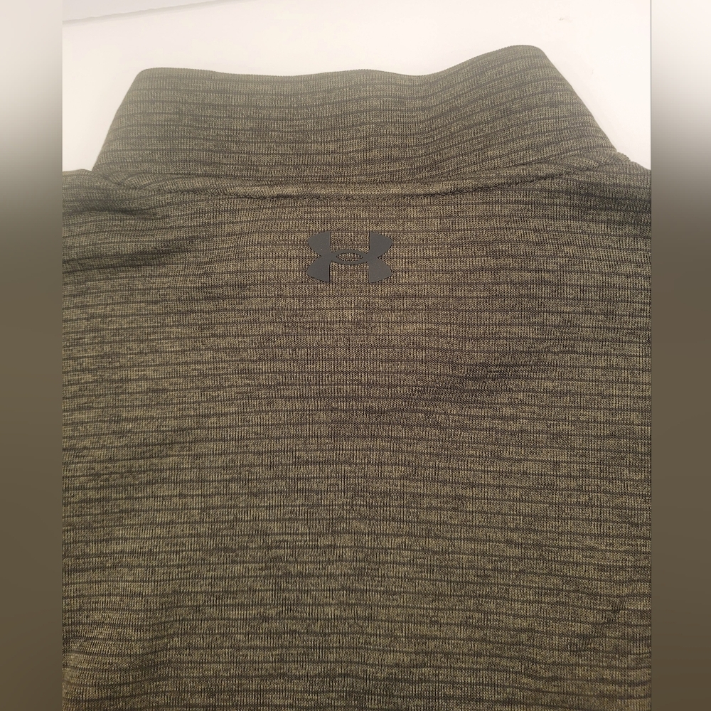 Under Armour Men's Dark Olive Quarter-Zip Shirt - Picture 6 of 8